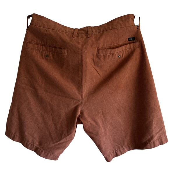 pair of RVCA men's chino shorts in a rust or red color with a size 33 waist - Picture 3 of 3